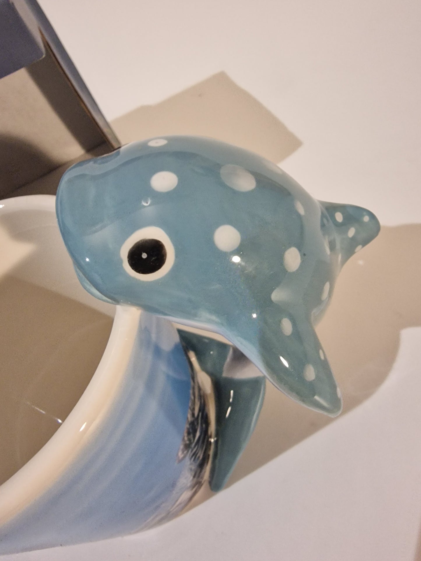 New Boxed 3D Whale Shark Handle Mug | Under the Sea Novelty Ceramic Coffee Cup