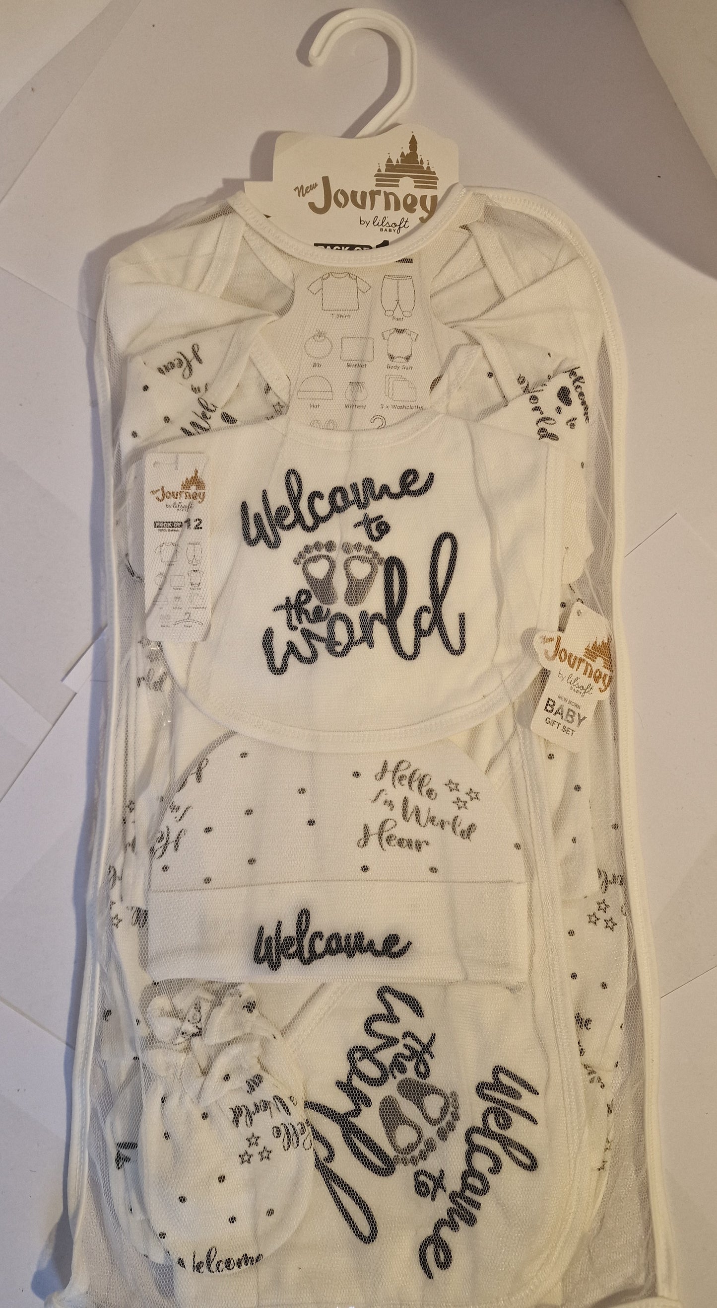 Lilsoft "New Journey" 12-Piece Organic Cotton Newborn Gift Set - White