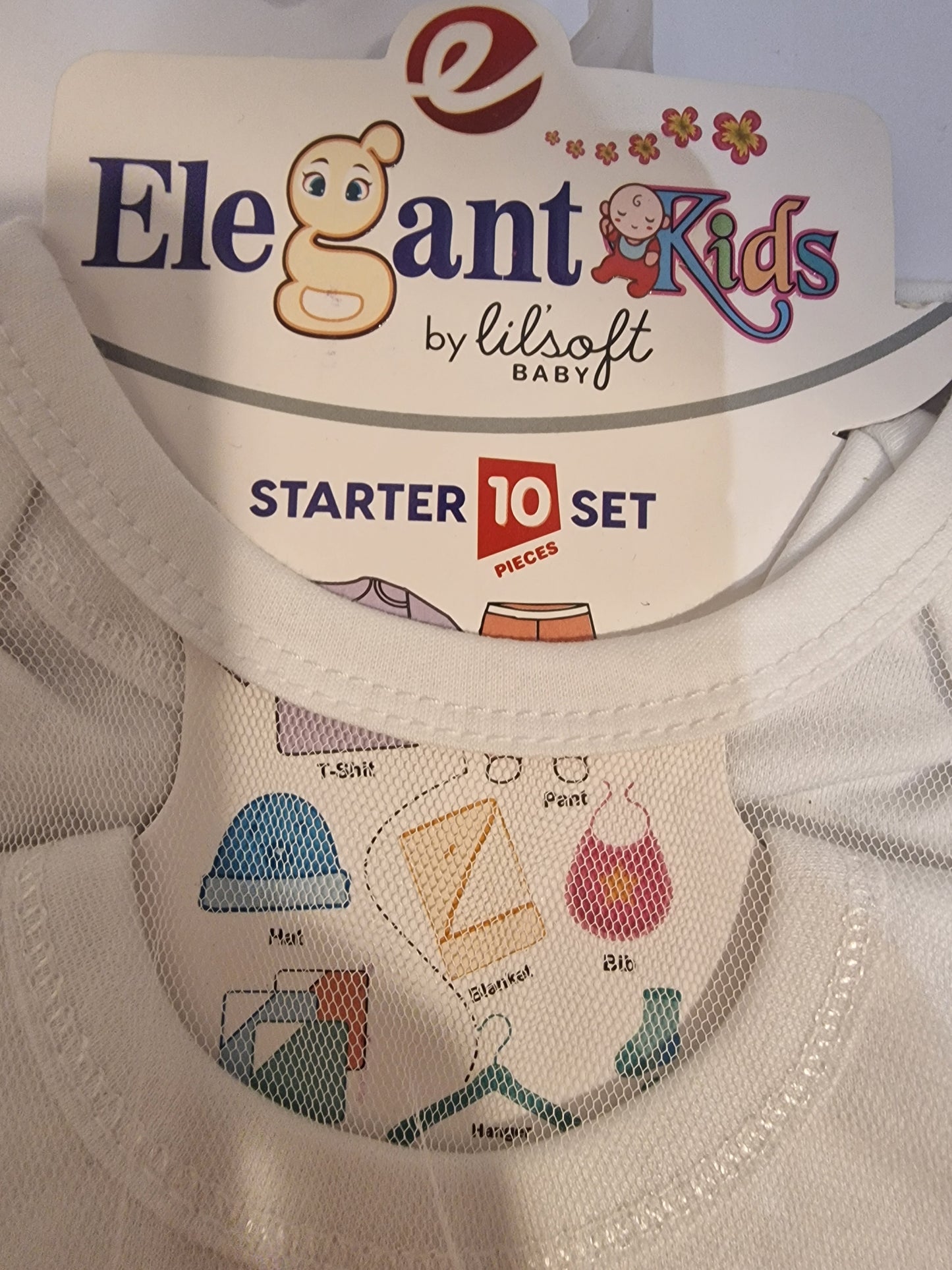 Newborn Baby 10-Piece Gift Set - 100% Cotton - White Little Bear Starter Kit