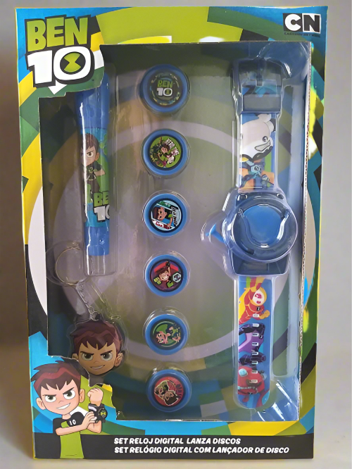 Ben 10 Set hodinky 6 disků Svítilna a klíčenka