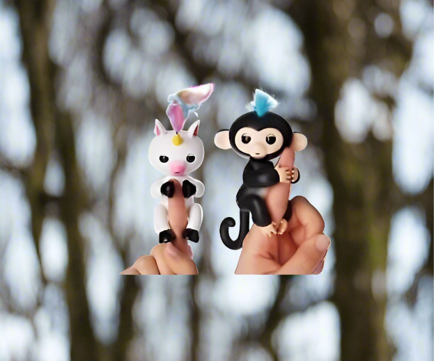 2 Packs - Premium Fingerfun Interactive black Monkey And Interactive unicorn