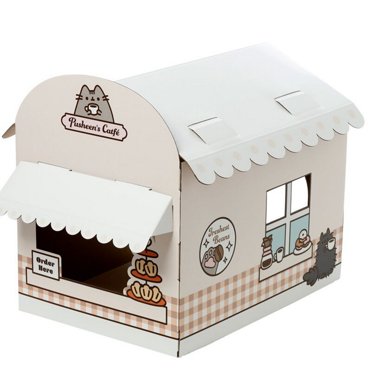 Pusheen the Cat Catfé Shaped Playhouse 100% Cardboard Cat Den
