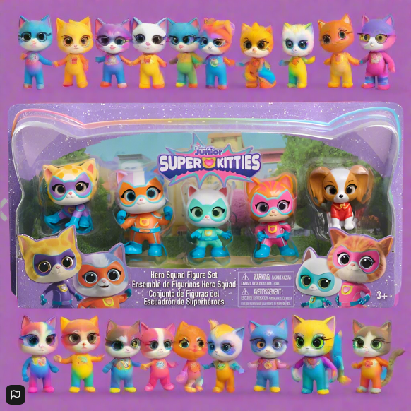 Disney Junior SuperKitties Hero Squad Figure Set