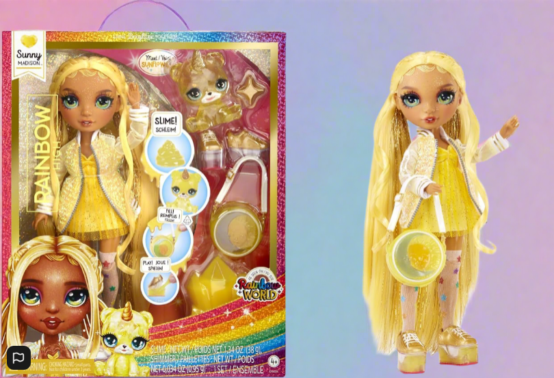 Rainbow High Fashion Doll with Slime & Pet - Sunny Madison (Yellow)