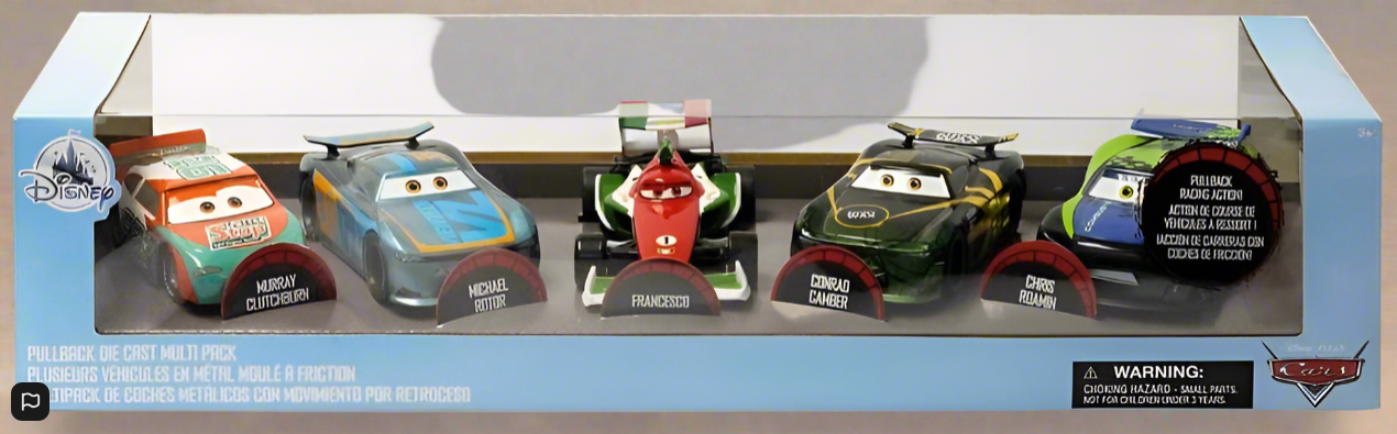 Disney Pixar Cars Pullback Die-Cast Set 5 Cars