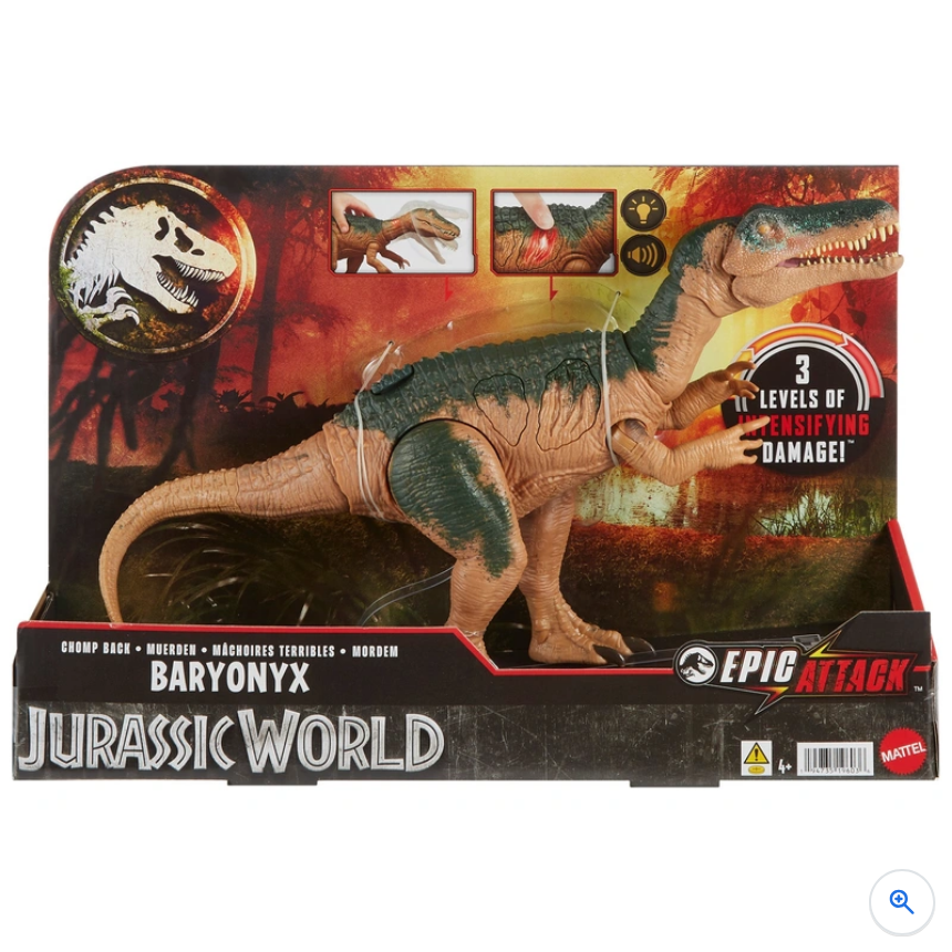 Jurassic World Dinosaur Action Figure Epic Attack Chomp Back Baryonyx