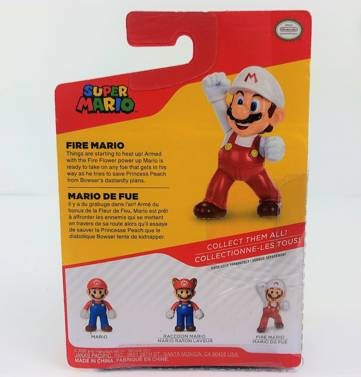 Super Mario Fire Mario Fist Bump 2.5 inch Action Figure