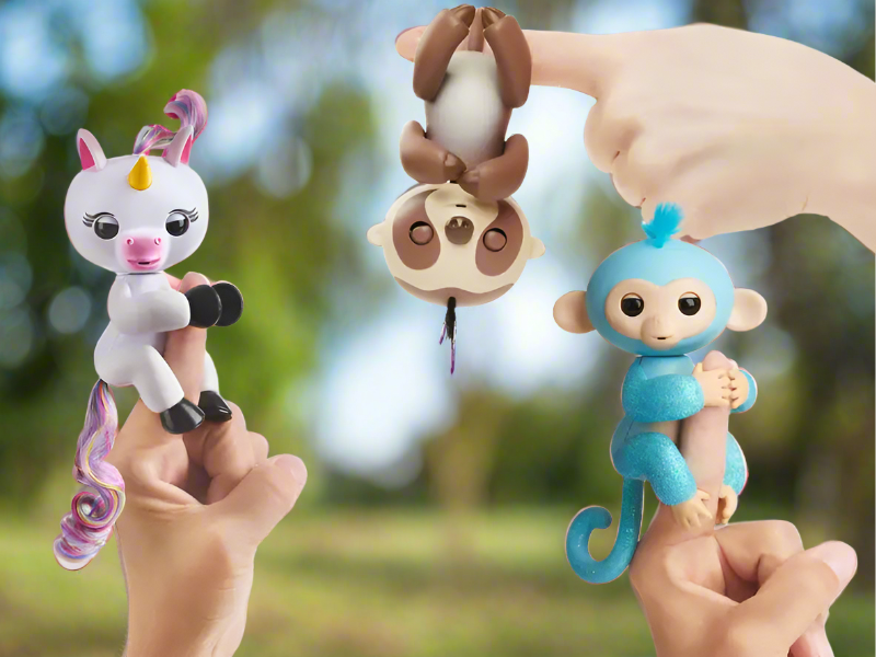 2 Pack Fingerfun Interactive Various Coloured Monkeys Unicorns sloths