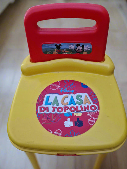 2-in-1 Kids’ Chair & Toy Storage – Red & Yellow with 14 Jumbo Building Blocks