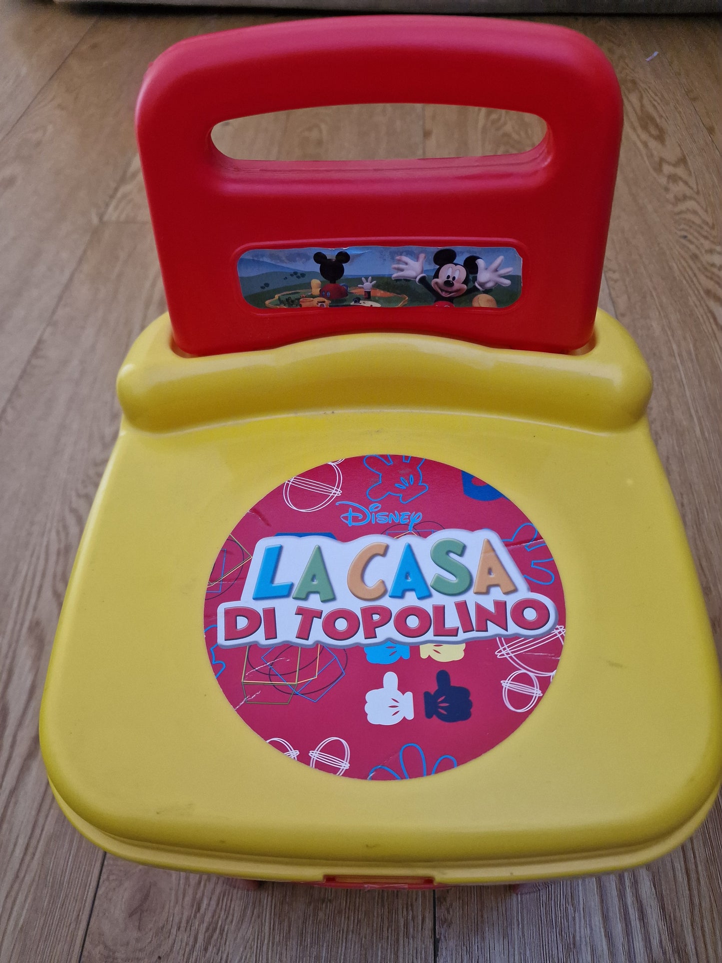 2-in-1 Kids’ Chair & Toy Storage – Red & Yellow with 14 Jumbo Building Blocks