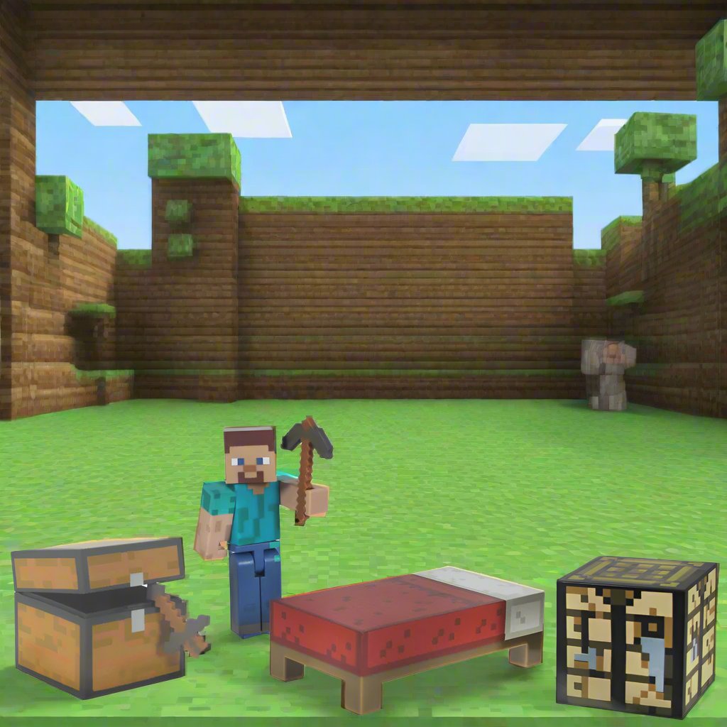 Minecraft Overworld Core Player Survival Pack Steve Action Figure