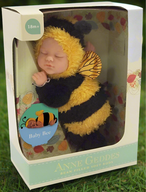 Anne Geddes 9 inch Baby Bee Doll - Bean Filled Soft Body Collection