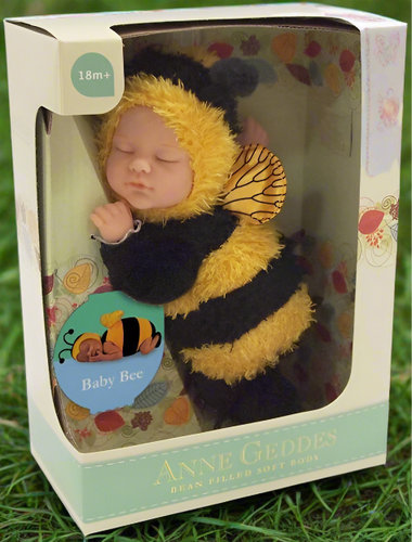 Anne Geddes 9 inch Baby Bee Doll - Bean Filled Soft Body Collection