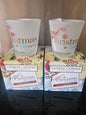 Vintage Yankee Candle 2014 "Christmas Present" Frosted Votive Holders (Set of 2)