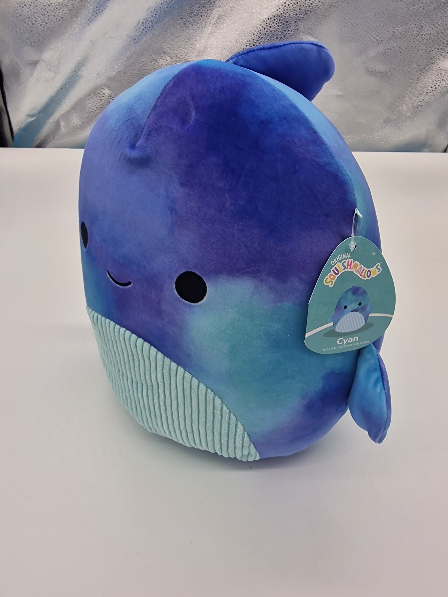 Sea Life Squad Cyan Whale, 7.5 Inch Plush