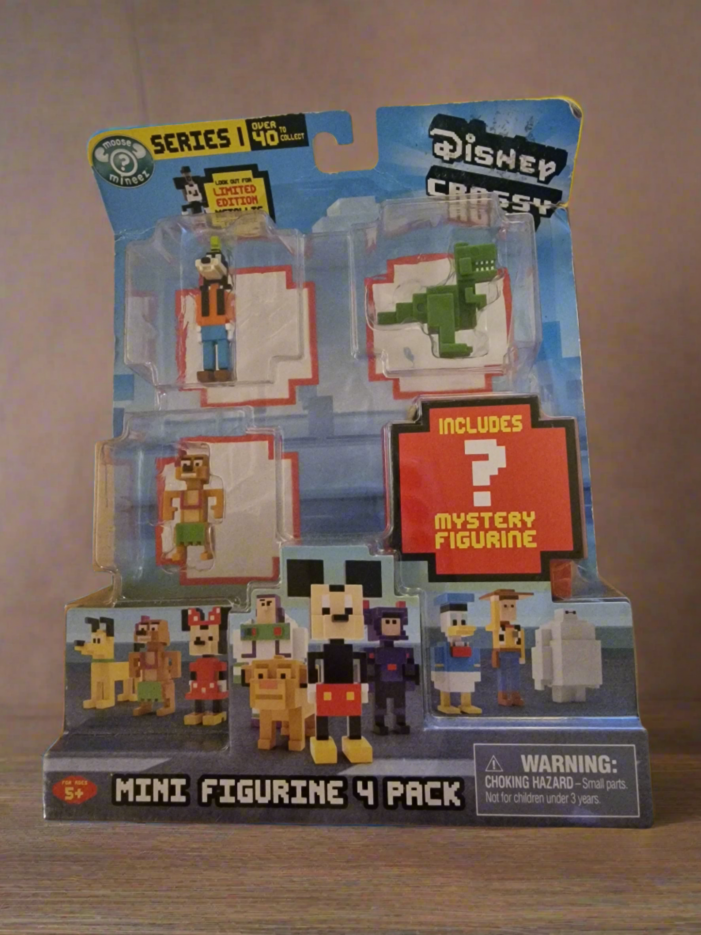 Disney Crossy Road Series 1 Mini Figurine Pack 3 Figures Plus 1 Mystery Figure