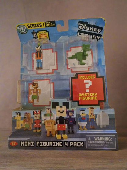 Disney Crossy Road Series 1 Mini Figurine Pack 3 Figures Plus 1 Mystery Figure