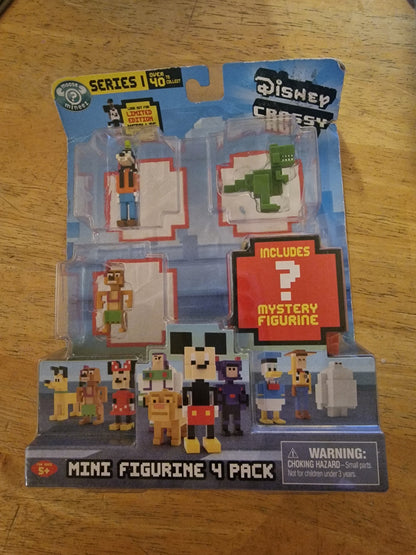Disney Crossy Road Series 1 Mini Figurine Pack 3 Figures Plus 1 Mystery Figure