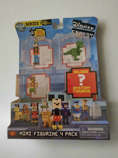 Disney Crossy Road Series 1 Mini Figurine Pack 3 Figures Plus 1 Mystery Figure