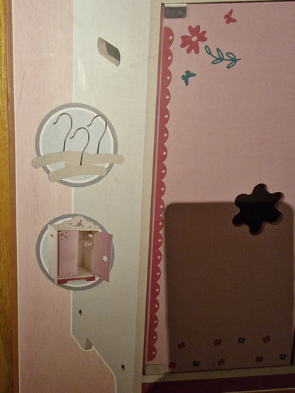 Woomax Dolls Wooden Wardrobe 34 x 55 x 23 cm