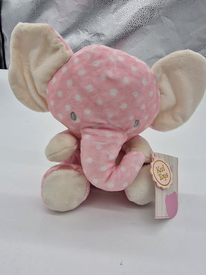 Keel Toys 20 cm Pink Spotty Elephant Plush