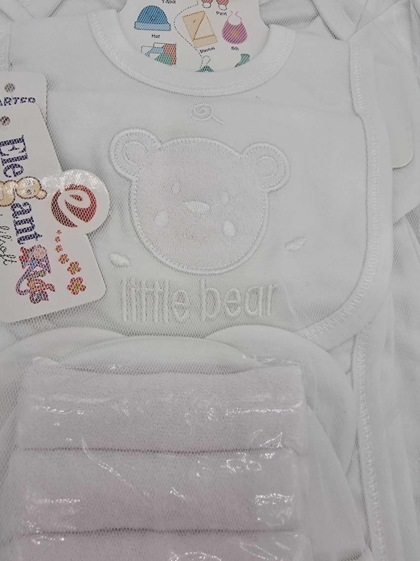Elegant Kids lilsoft Baby 10 Piece Starter Set Little Bear Design In White