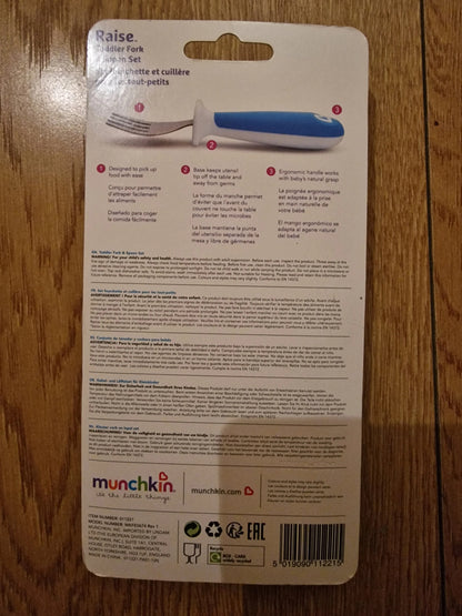 Munchkin Raise Toddler Fork and Spoon Set  12+ Months BPA Free Pink