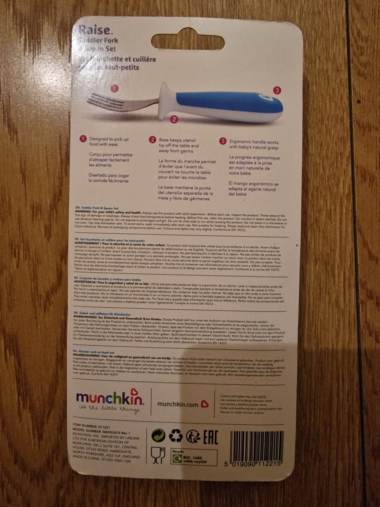 Munchkin Raise Toddler Fork and Spoon Set  12+ Months BPA Free Pink