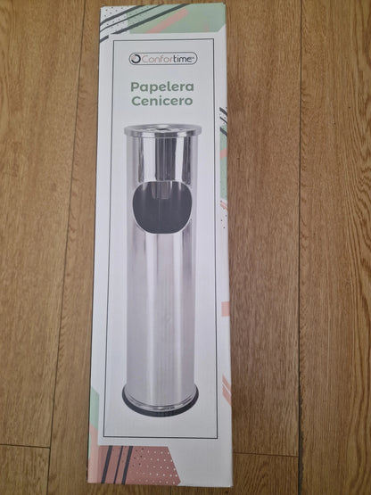 Waste Paper Bin with Ashtray Confortime Metal 56.5 x 14.7 cm