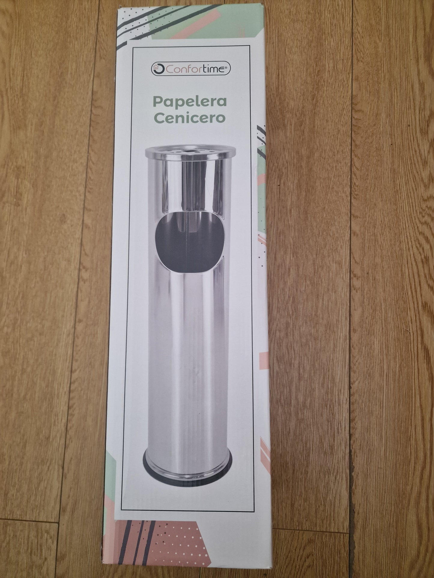 Waste Paper Bin with Ashtray Confortime Metal 56.5 x 14.7 cm