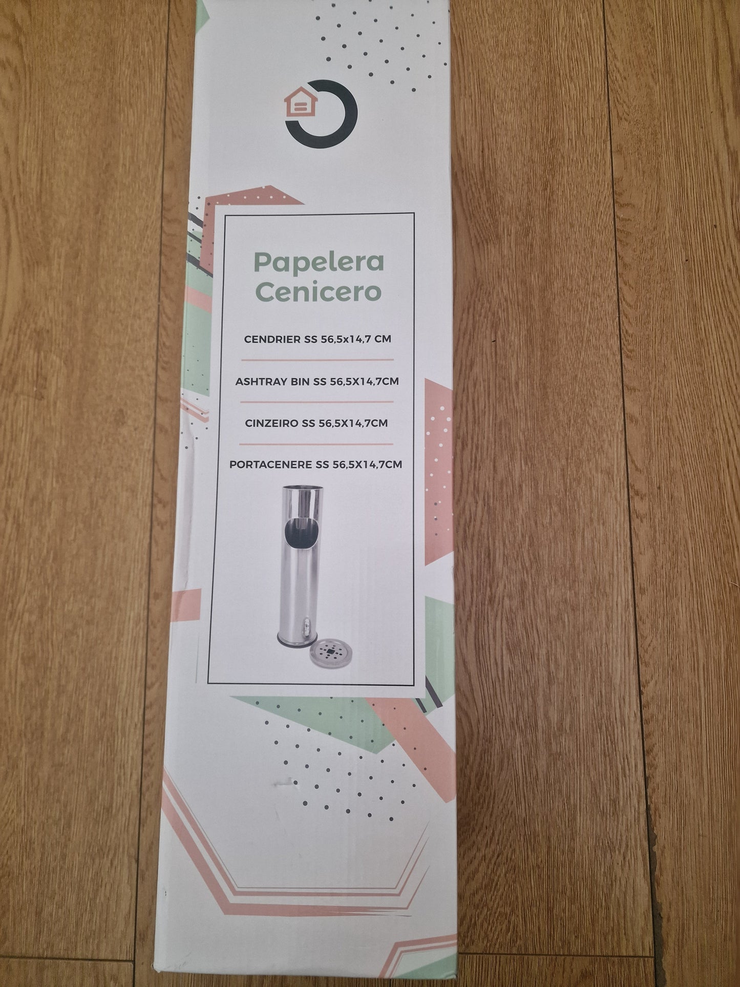 Waste Paper Bin with Ashtray Confortime Metal 56.5 x 14.7 cm