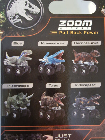 Jurassic World Indoraptor Zoom Riders Pull Back Dino Car Vehicle Toy NEW