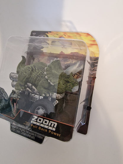 Jurassic World Triceratops Zoom Riders Pull Back Dino Car Vehicle Toy NEW