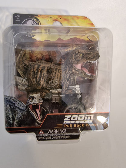 Jurassic World T-Rex Zoom Riders Pull Back Dino Car Vehicle Toy NEW