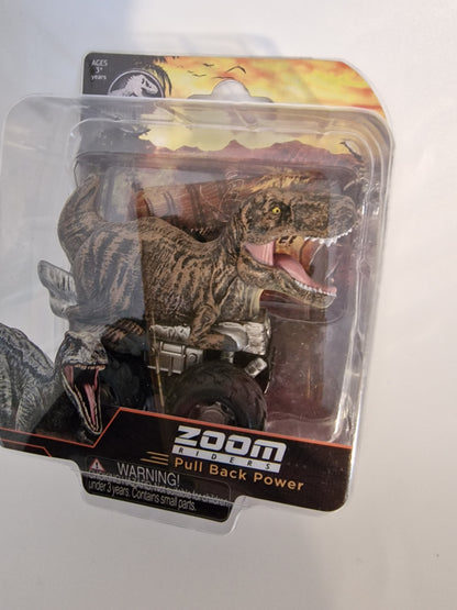 Jurassic World T-Rex Zoom Riders Pull Back Dino Car Vehicle Toy NEW