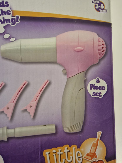 Casdon Little Helper Hair Dryer Set 8 Piece Kids Role Play Styling Kit NEW