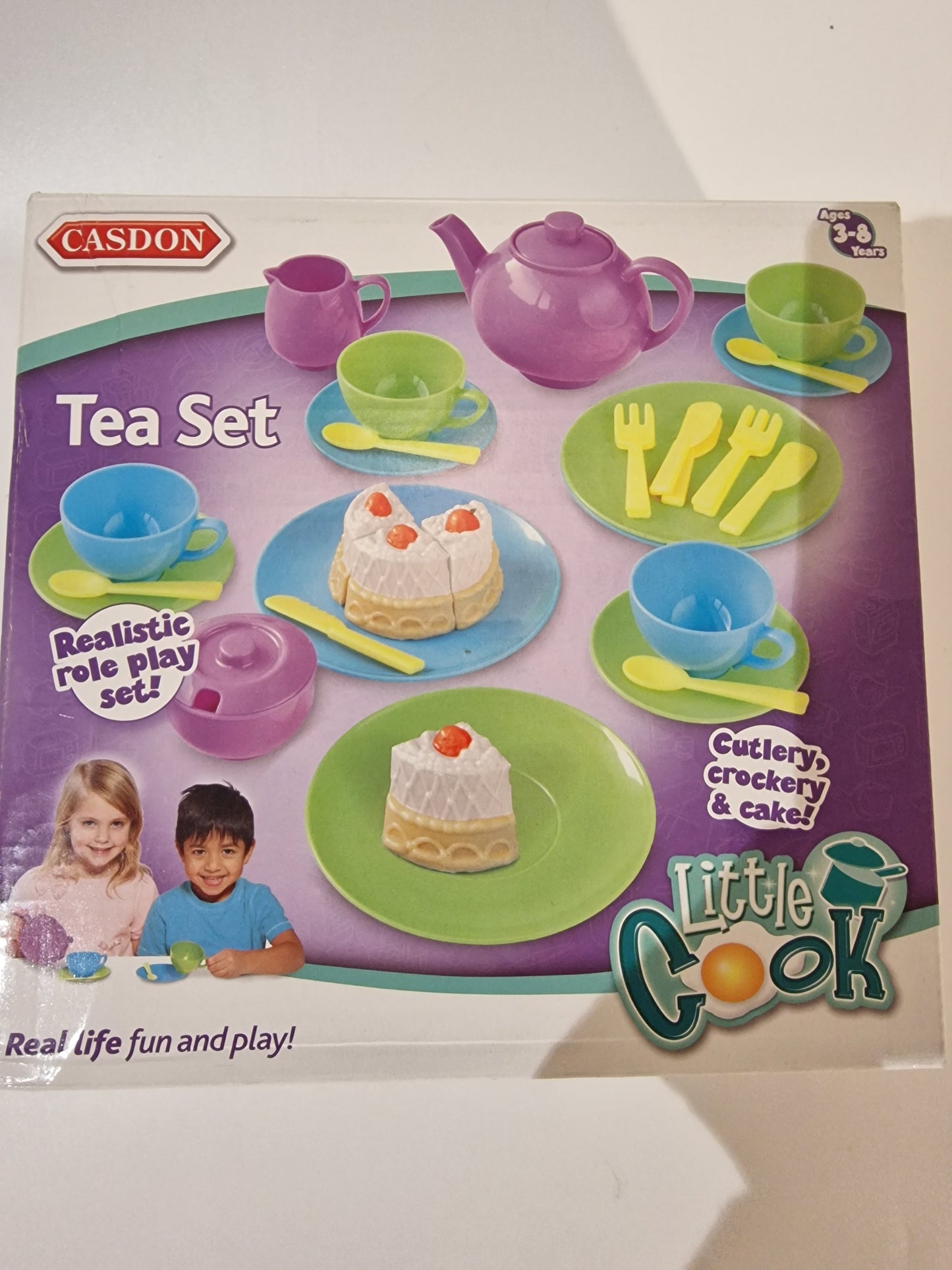 Casdon Little Cook Tea Set 32 Piece Kids Tea Party Playset Cups Plates Toy NEW