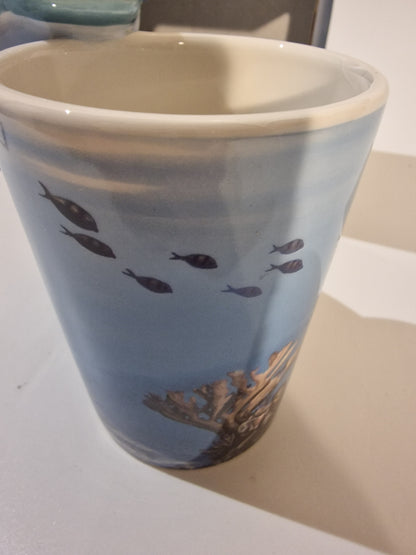 New Boxed 3D Whale Shark Handle Mug | Under the Sea Novelty Ceramic Coffee Cup