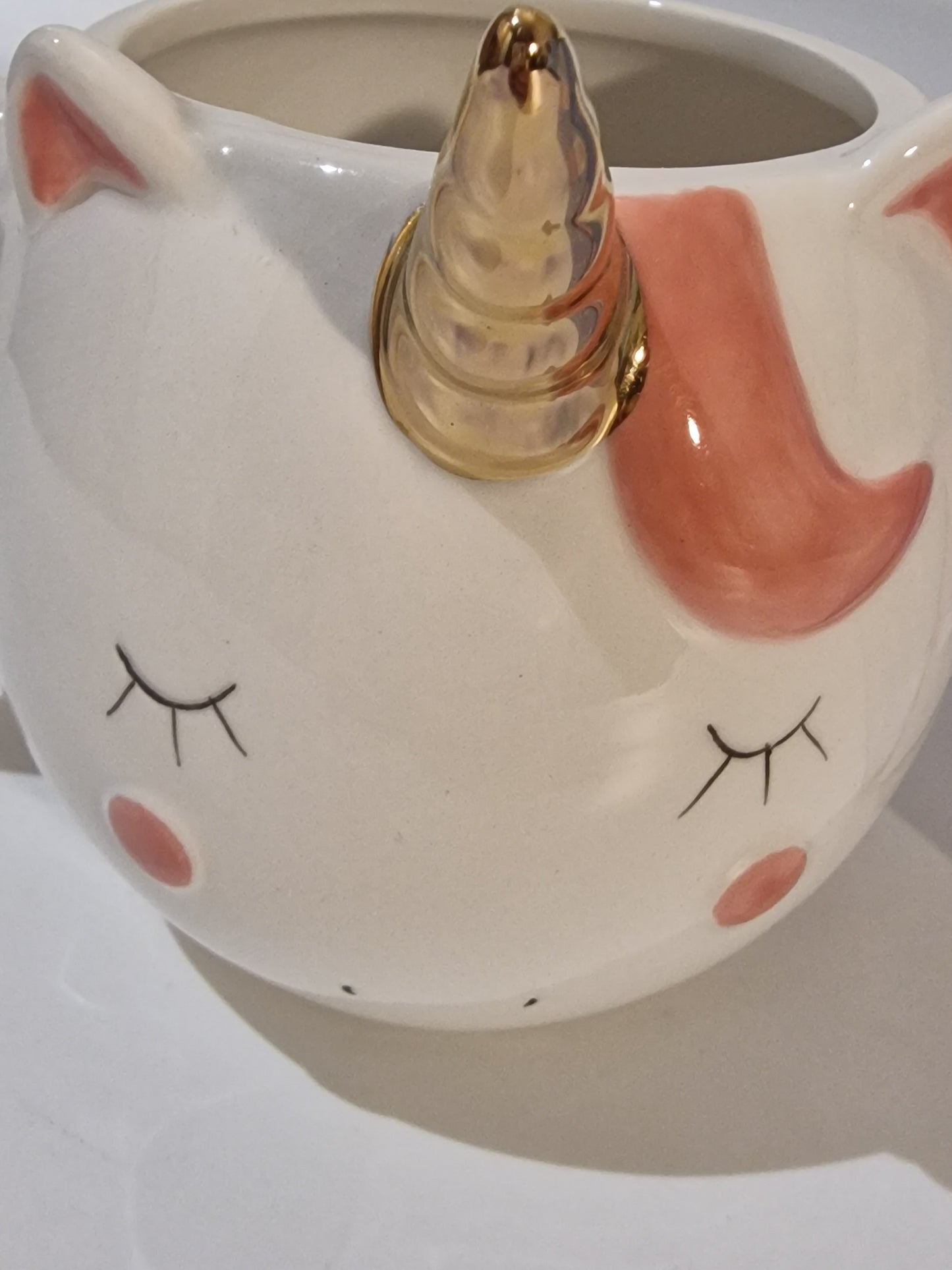 White Enchanted Rainbows Unicorn Ceramic Shaped Mug