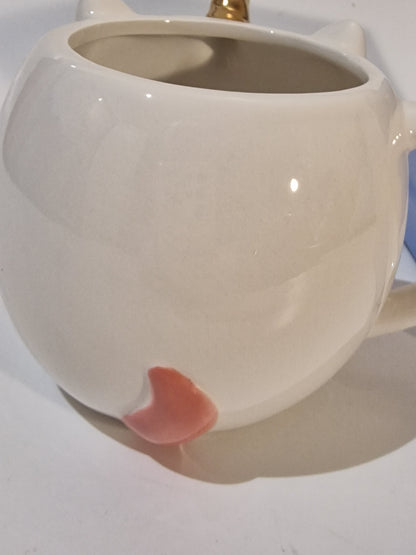 White Enchanted Rainbows Unicorn Ceramic Shaped Mug
