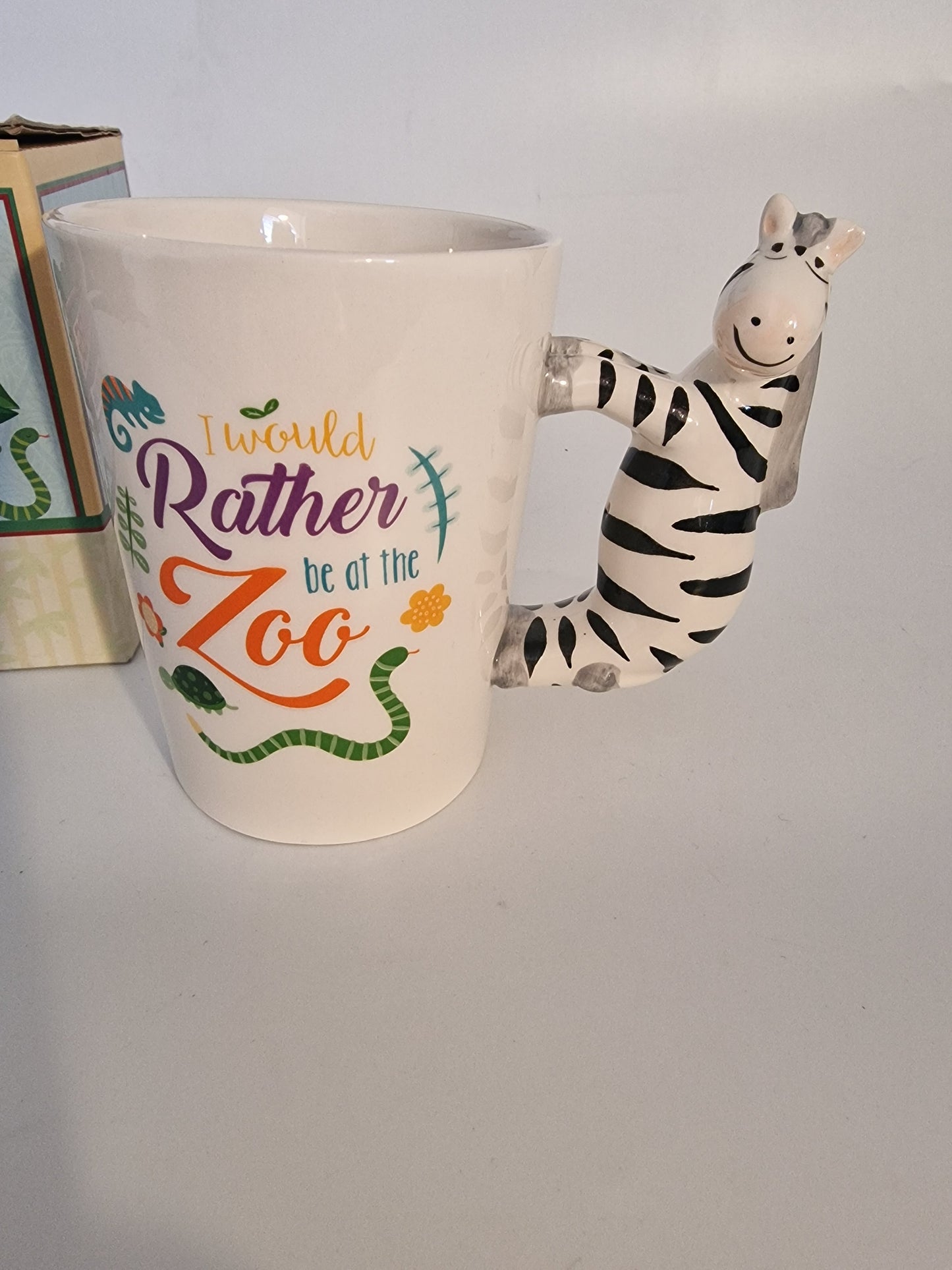 Zebra Shaped Handle Mug Ceramic Height 12cm Width 13.5cm Depth 8.5cm