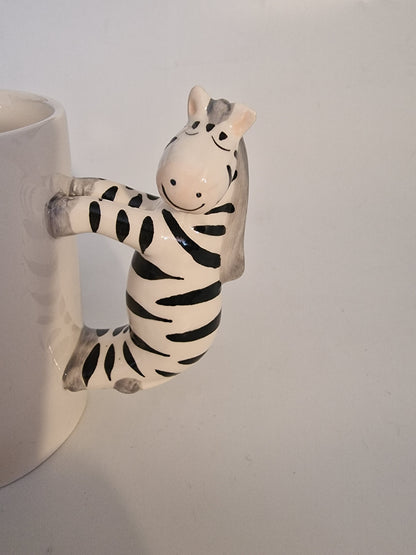 Zebra Shaped Handle Mug Ceramic Height 12cm Width 13.5cm Depth 8.5cm
