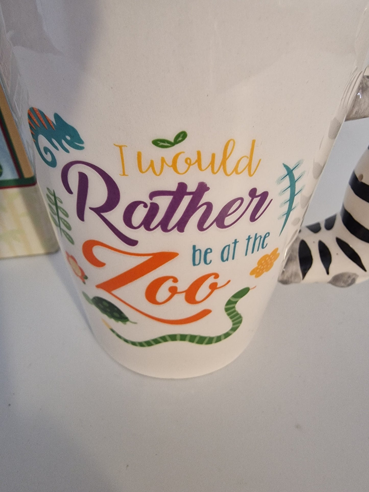 Zebra Shaped Handle Mug Ceramic Height 12cm Width 13.5cm Depth 8.5cm