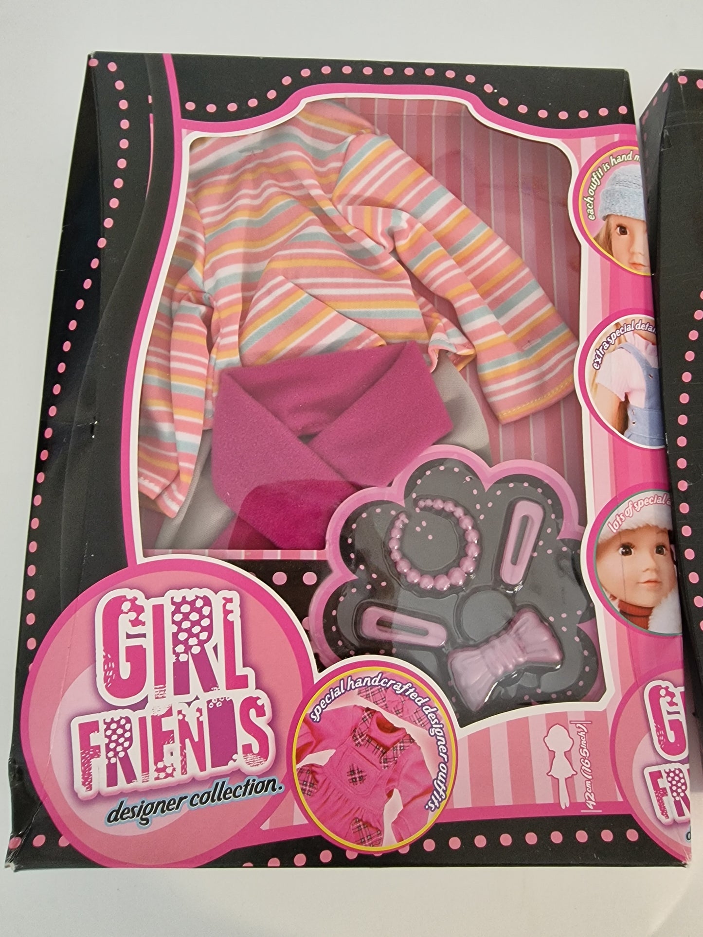 Set of 3 Girl Friends Designer Collection Doll Outfits & Accessories