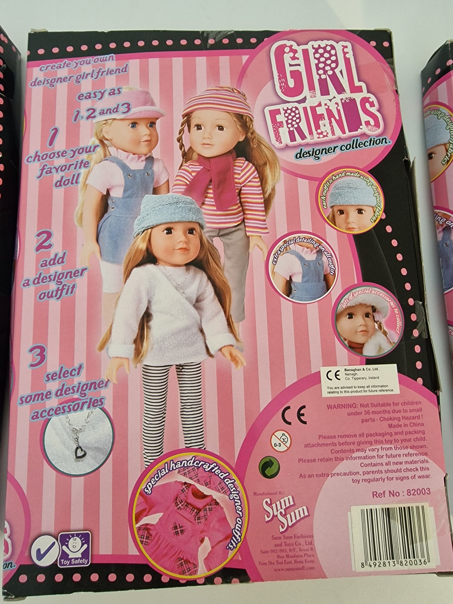 Set of 3 Girl Friends Designer Collection Doll Outfits & Accessories