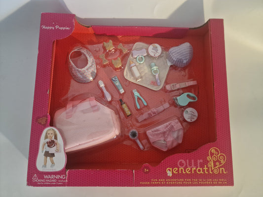 Our Generation Happy Puppies Playset - Pet Care Accessories for 18" Dolls