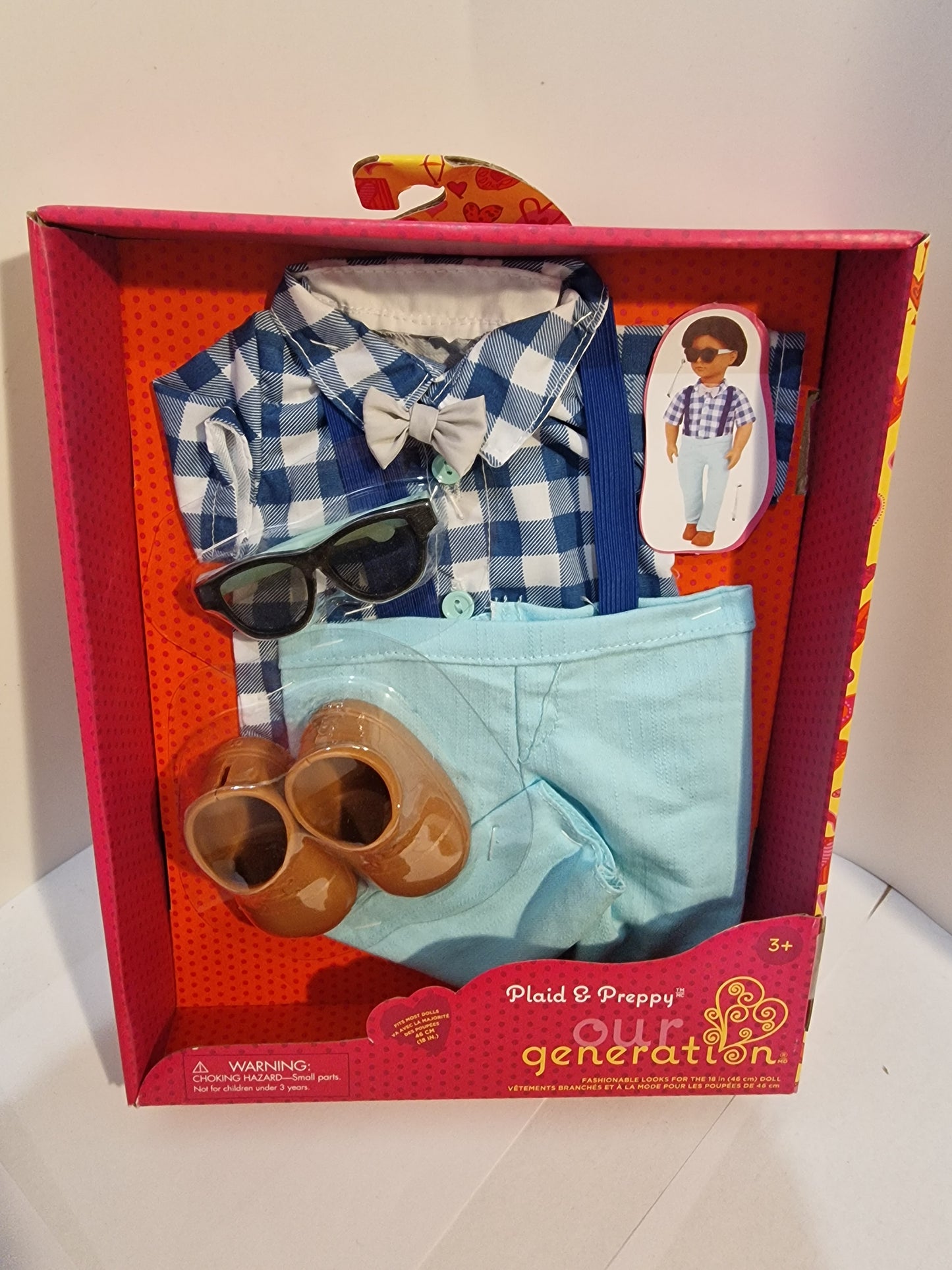 Our Generation Plaid & Preppy Boy Doll Outfit – 18 inch Doll Clothes