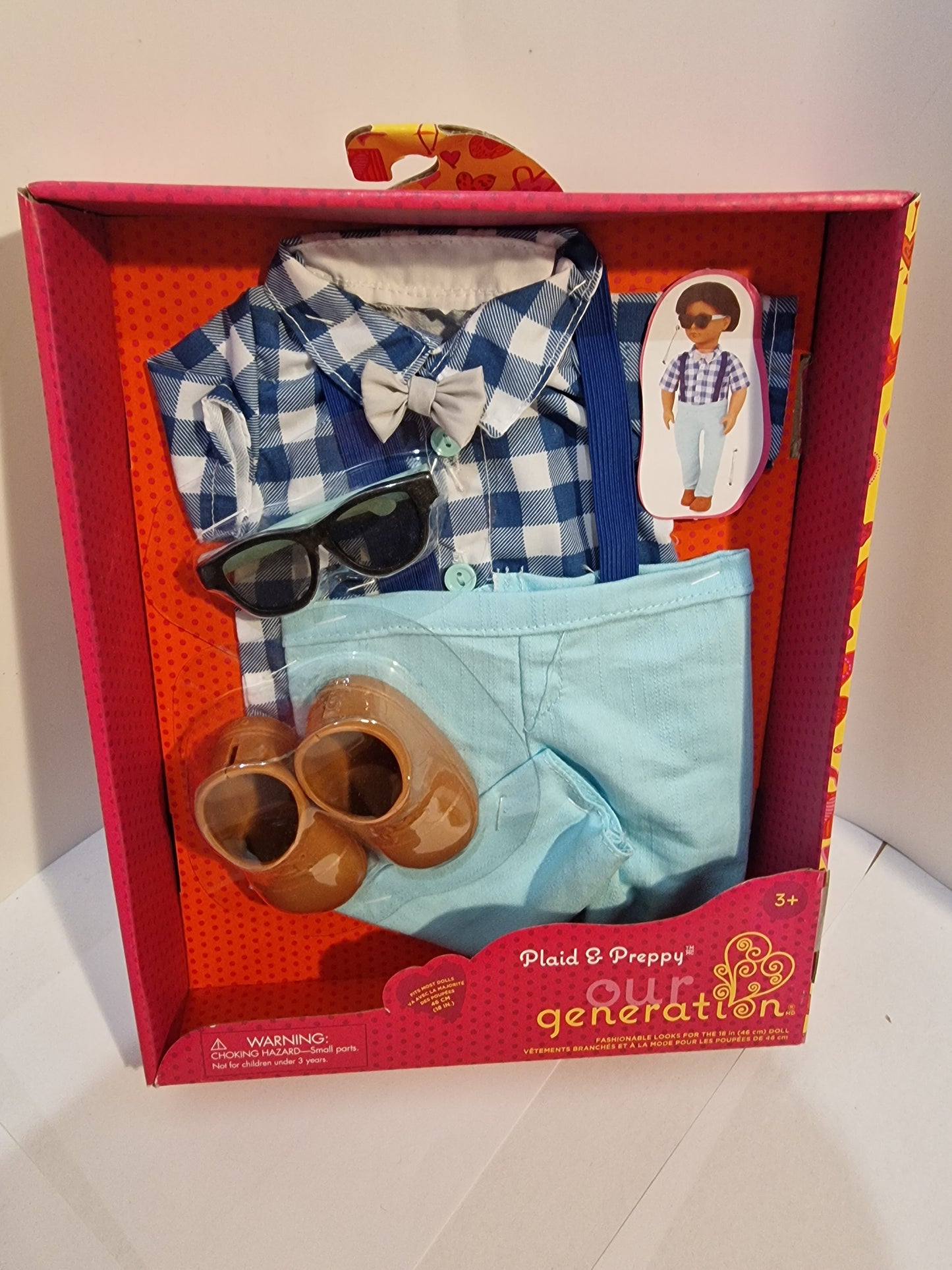 Our Generation Plaid & Preppy Boy Doll Outfit – 18 inch Doll Clothes