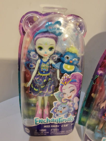 Enchantimals Doll Set: Danessa Deer & Patter Peacock (New in Box)