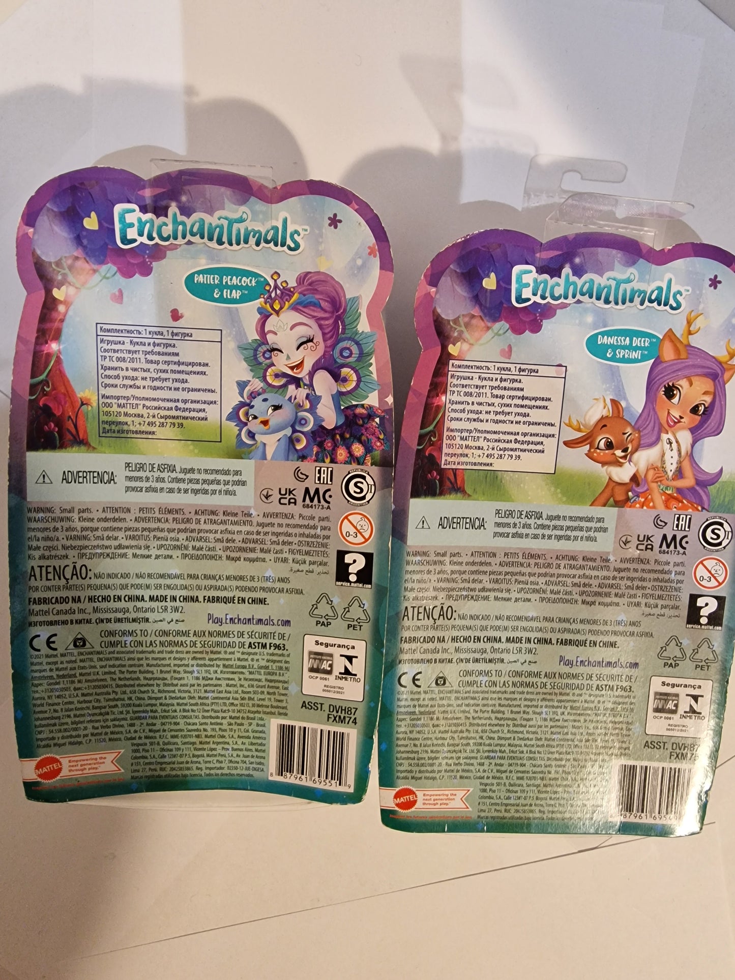 Enchantimals Doll Set: Danessa Deer & Patter Peacock (New in Box)